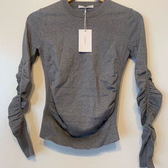 Frame luxe silk blend crew neck sweater size XXS - Picture 2 of 5